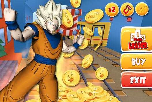 3D Goku Saiyan Dash Surfer Run скриншот 1