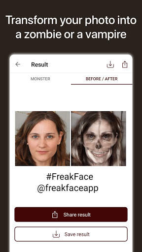 Freak Face - Make me Zombie monster photo A.I. screenshot 2