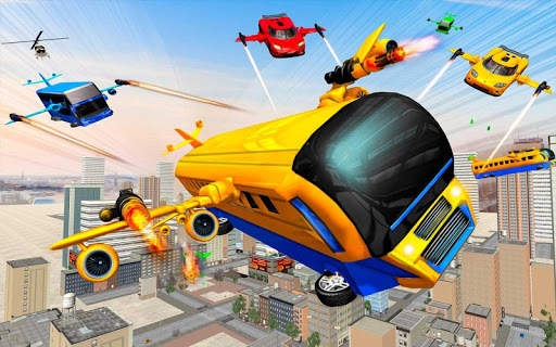 Flying Bus Robot Transform War: Robot Hero Game screenshot 1