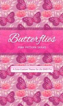 Pink Butterfly Go SMS Theme screenshot 1