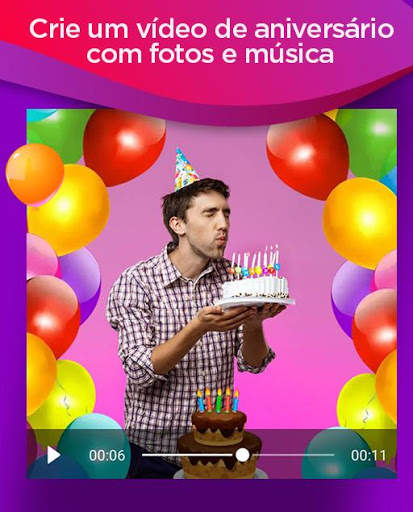 Vídeo de feliz aniversário com foto 🎈 screenshot 4