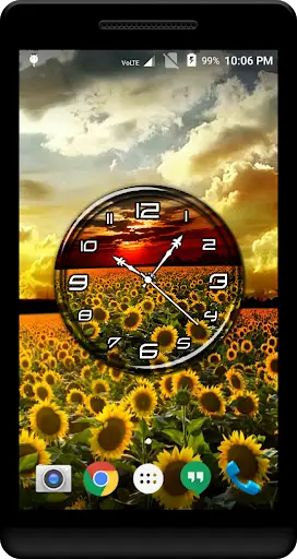 Sunflower Clock Live Wallpaper screenshot 1