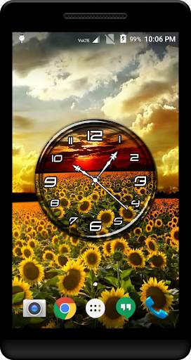 Sunflower Clock Live Wallpaper screenshot 1