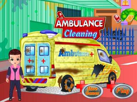 Ambulance wash cleaning games screenshot 1