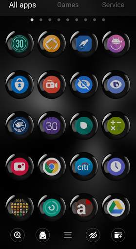 Theme Launcher Black - Spheres Icon Changer Free 8 تصوير الشاشة
