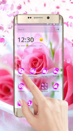 Pink Beautiful Rose Love Theme screenshot 2