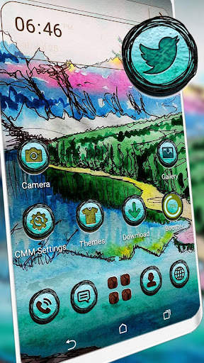 Nature Mountain Drawing Theme screenshot 1