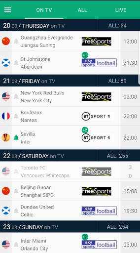 Football on TV and livescore screenshot 1