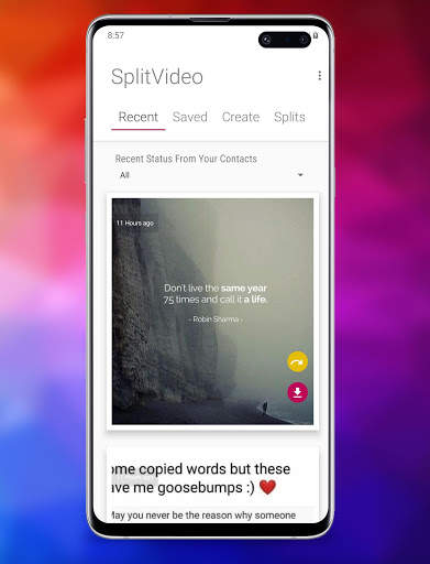 SplitVideo: Save &Split Status Videos for WhatsApp स्क्रीनशॉट 2