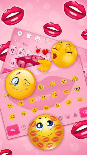 Beautiful Pink Kiss Lips Keyboard Theme screenshot 4