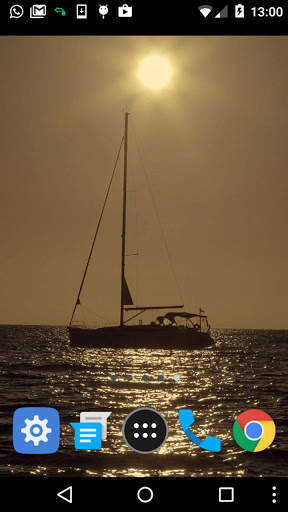sunset ocean live wallpaper - boat live wallpaper screenshot 2