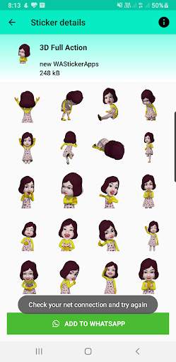 new stickers for whatsapp - 3d emoji girl stickers screenshot 5