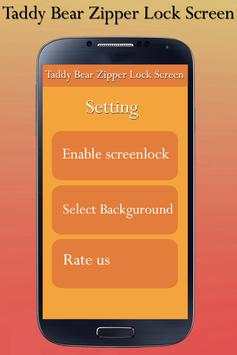 Teddy Bear Zipper Lock Screen screenshot 1