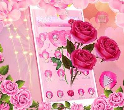 3D Animated Pink Rose Launcher Theme screenshot 12