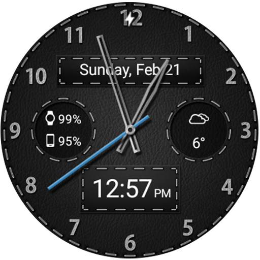 Black Leather HD Watch Face 6.2.2
