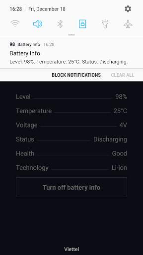 Show Battery Percentage & Info On Status Bar screenshot 3