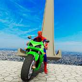 Super Hero Tricky Bike Race: Mega Ramp