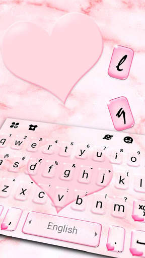 Pink Marble Heart Keyboard Theme screenshot 2