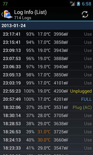 Battery Log screenshot 2