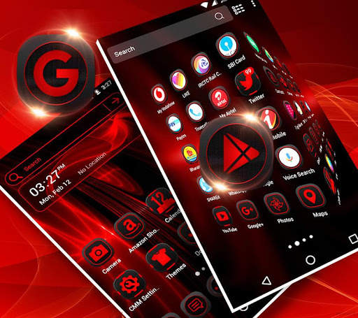 Dark Red Launcher Theme скриншот 2