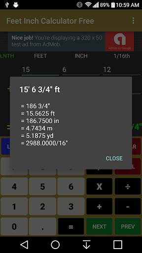 Feet Inch Calculator Free screenshot 3