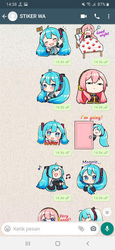 Chat Sticker WA Hatsune Miku Anime WAStickerApps screenshot 4