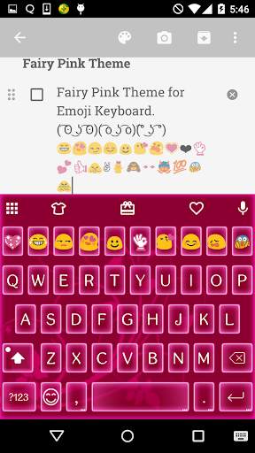 Fairy Pink Emoji Keyboard screenshot 1