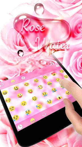 Pink Rose Flower Drops Theme 1 تصوير الشاشة