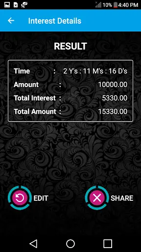Interest & EMI Calculator स्क्रीनशॉट 3