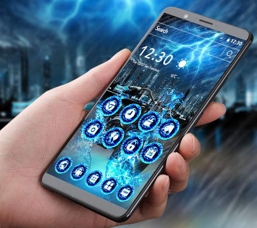 Blue Flame Motorcycle Theme screenshot 2