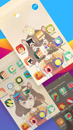 Cute Cartoon Cat Girlfriend theme & wallpaper screenshot 2