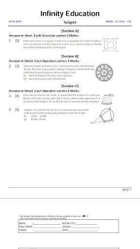 MyyClass Test Paper  Generator CBSE GSEB скриншот 3