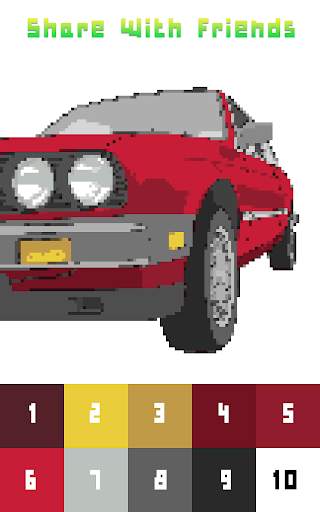 Car Color By Number: Pixel Art Car 8 تصوير الشاشة