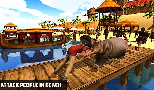 Angry Hippo Attack Simulator-City & Beach Attack screenshot 8