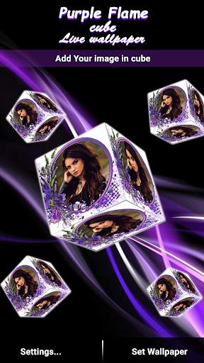 Purple Flame cube live wallpaper screenshot 2