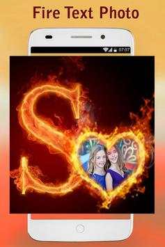 3D Fire Text Photo Frame screenshot 1
