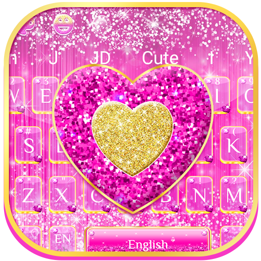 Glitter Pink Heart Keyboard icon