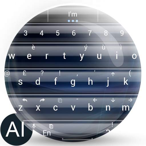 AI Keyboard Theme Glass Blue 40