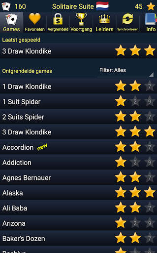 150  kaartspellen Solitaire screenshot 1