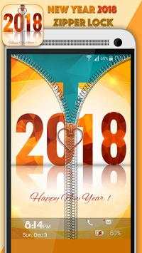 New Year 2018 Zipper Lock screenshot 3