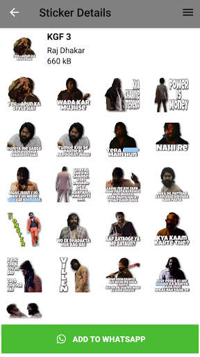 KGF 2 Stickers For WhatsApp - WAStickerApps screenshot 5