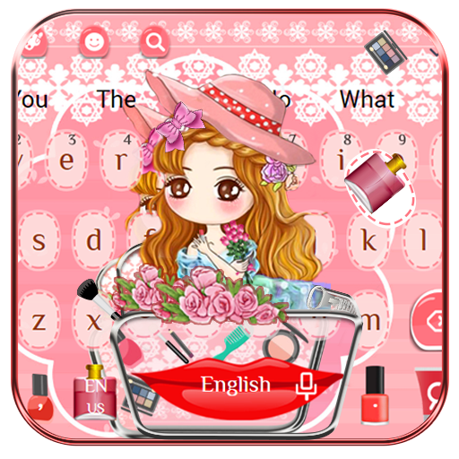 Makeup Cute Girl Keyboard Theme icon