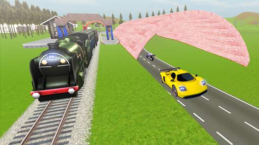 Train vs Car Racing - Professional Racing Game screenshot 2