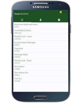Cheat Codes for GTA 5 screenshot 3