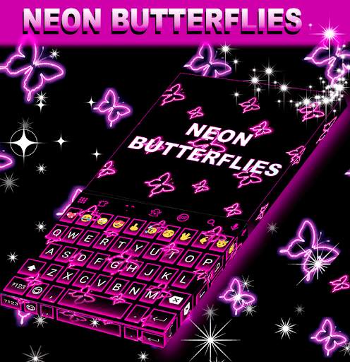 Neon Butterflies Keyboard स्क्रीनशॉट 5