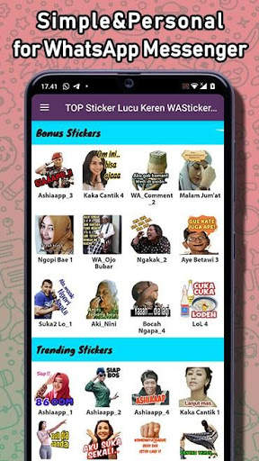 TOP Sticker Lucu Keren WAStickerApps for WhatsApp screenshot 1