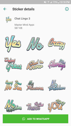 Chat Lingo Text Stickers - WAStickerApps screenshot 5