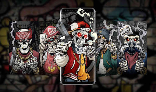 Graffiti Gun Skull Live Wallpapers screenshot 2
