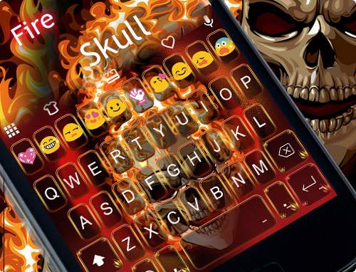 Fire Skull EmojiKeybaord Theme screenshot 6
