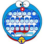 Cute Blue Cat Cartoon Keyboard Theme 4.5